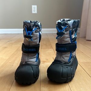 NWOT Toddler Youth Flurry Sorel Boots, size 6, Blue, Gray, Boys, Kids, Baby
